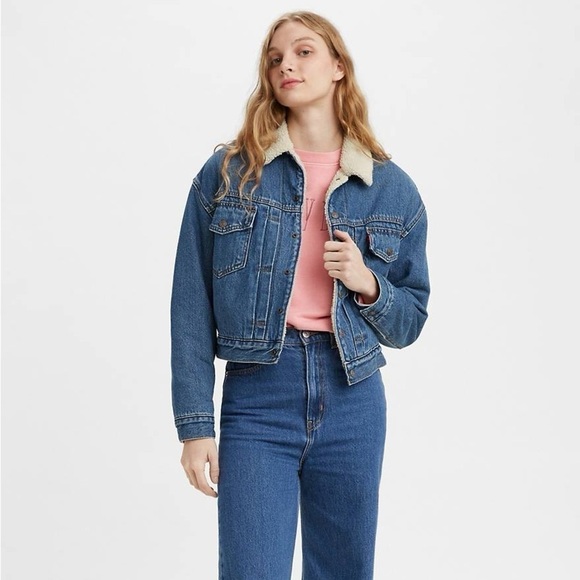 Levi's New Heritage Sherpa Jacket in Hot Head - Picture 5 of 16